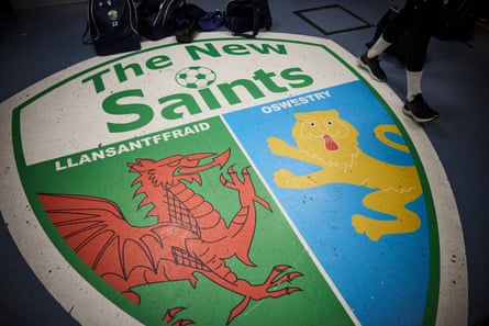 The club’s crest in the home team’s dressing room at Park Hall