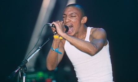 Tricky performing at Glastonbury, 1998.