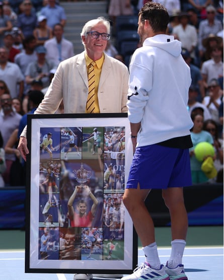 Dominic Thiem receives a mural to celebrate his career at the 2024 US Open