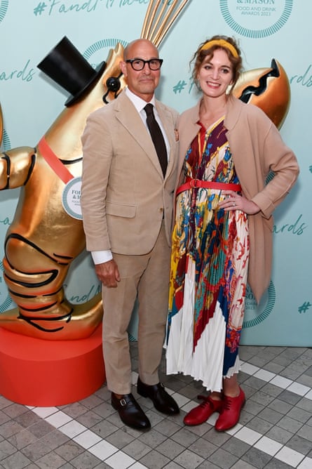 Tucci with his second wife, Felicity Blunt, at the Fortnum & Mason Food and Drink Awards 2023.