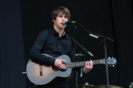 Jake Bugg performing at the Pyramid stage at Glastonbury in 2013