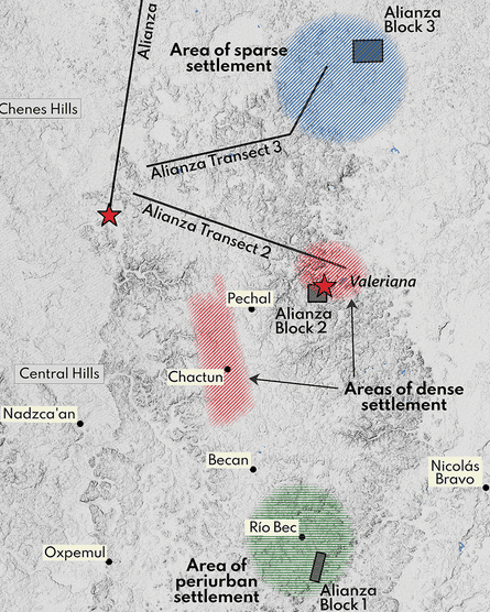 Illustration of sites and settlement densities