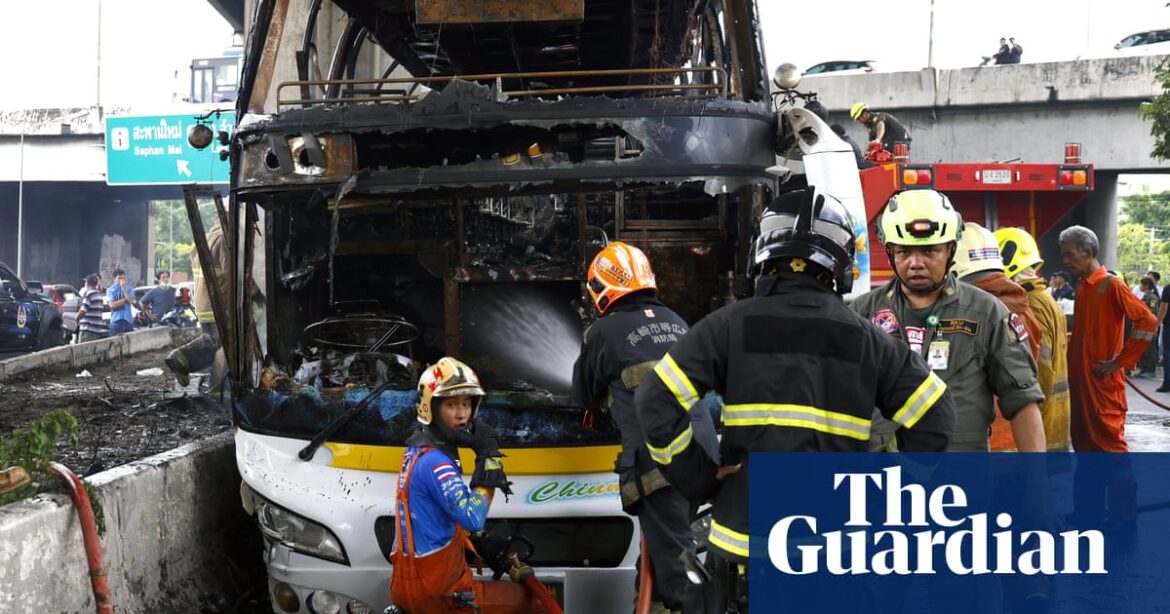 Many children feared dead after fire on school bus in Thailand