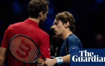 Alex de Minaur on brink of ATP Finals exit after heavy loss to Daniil Medvedev