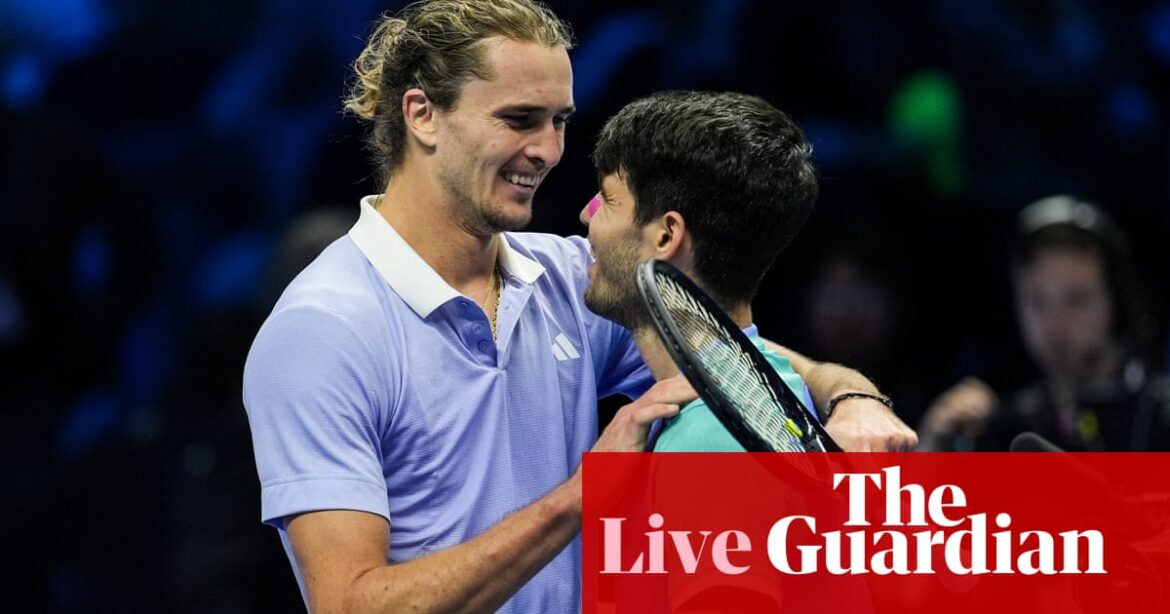 Alexander Zverev beats Carlos Alcaraz to reach ATP Finals last four – as it happened