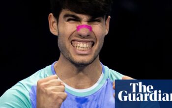 ATP Finals: Alcaraz aided by nasal band as he bounces back against Rublev