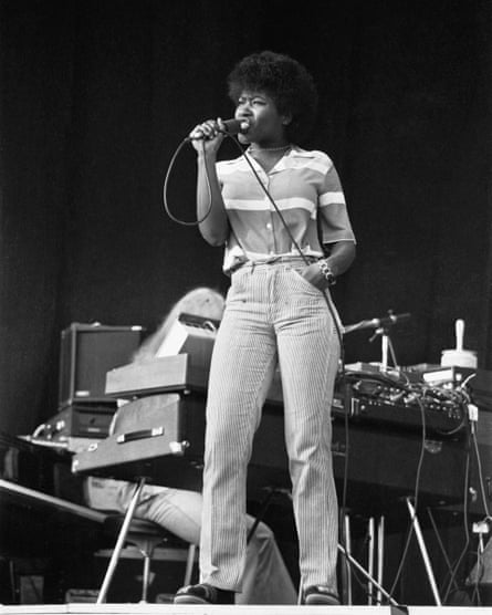 Armatrading on stage at Blackbushe aerodrome in July 1978.