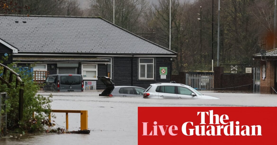 Storm Bert: environment secretary says flood defences in ‘worst condition on record’ after Tory government – as it happened