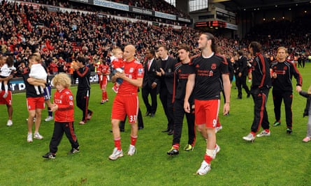 Liverpool players go on a lap of honour after their final home game of the 2010-11 season. Liverpool’s return to the top six meant that, for the first time, the Big Six were also the top six in the Premier League.