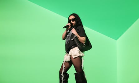 Charli xcx performing on Saturday Night Live.