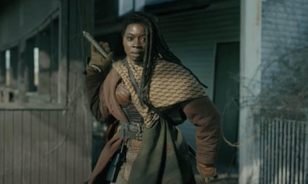 Danai Gurira playing Michonne Grimes in the Walking Dead TV series