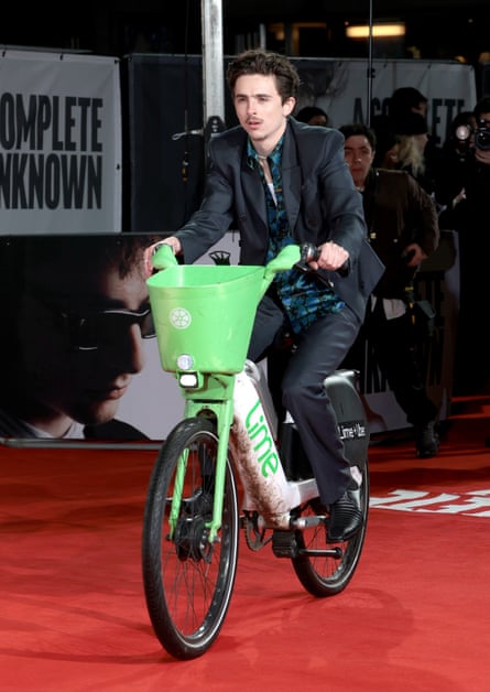 A twist of Lime: Timothée Chalamet rode a rental bike on to the red carpet. But how long had he been in the saddle?