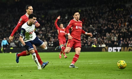 Bergvall gives Tottenham edge in Carabao Cup semi-final to fury of Liverpool