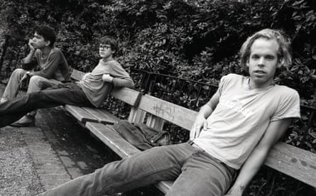 Will Oldham in 1993 with David Pajo and Britt Walford of indie band Slint.