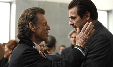 Claes Bang with Mick Jagger in The Burnt Orange Heresy (2019)