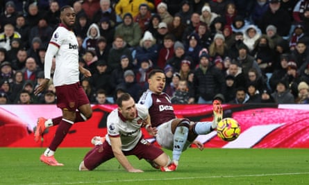 Emerson’s header earns draw for West Ham as loss of Mings hurts Aston Villa