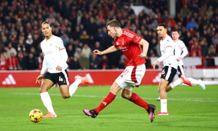 Jota rises to peg back Nottingham Forest after Wood gives Liverpool early scare