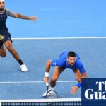 Kyrgios shrugs off lingering wrist pain in tight doubles loss with Djokovic