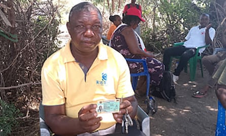 Manase Madia in Nsanje, Malawi, after his shop in Morrumbala, Mozambique was destroyed.