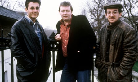 Alan Winstanley, Clive Langer and Elvis Costello in 1984.