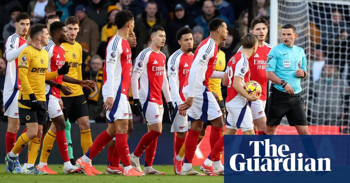 PGMOL ‘appalled’ by abuse of referee Michael Oliver after Arsenal red card