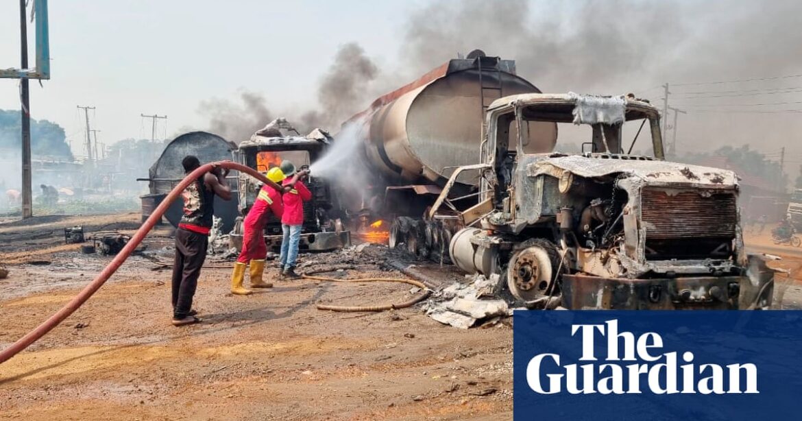 Seventy killed in central Nigeria after fuel tanker flips over and explodes