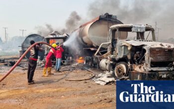 Seventy killed in central Nigeria after fuel tanker flips over and explodes