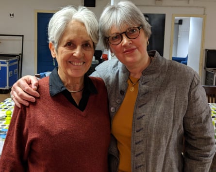 Liz Thomson and Joan Baez in Bristol, 2018