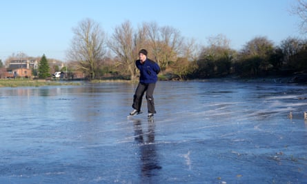 Skater on a frozen field