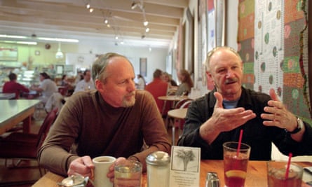 Hackman and long-time friend Daniel Lenihan, discuss their new book, Wake of the Perdido Star, in Santa Fe, 1999.