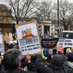 Hundreds protest against Chinese ‘mega-embassy’ in London