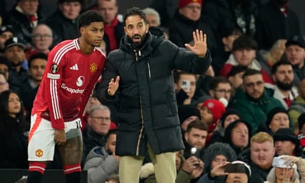 Marcus Rashford with Ruben Amorim