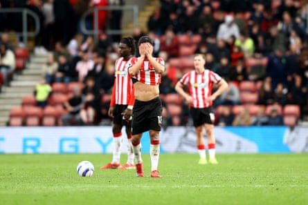 Southampton players looking dejected