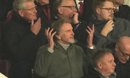 Jim Ratcliffe reacts during Manchester United game against Southampton