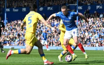 Bishop strike and Schmid heroics help Portsmouth end Leeds’ unbeaten streak