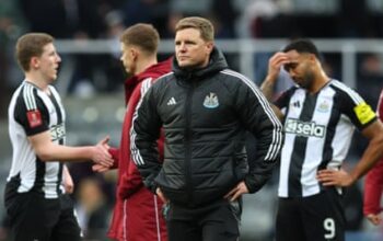 Eddie Howe says Newcastle may appeal Anthony Gordon’s ‘harsh’ red card