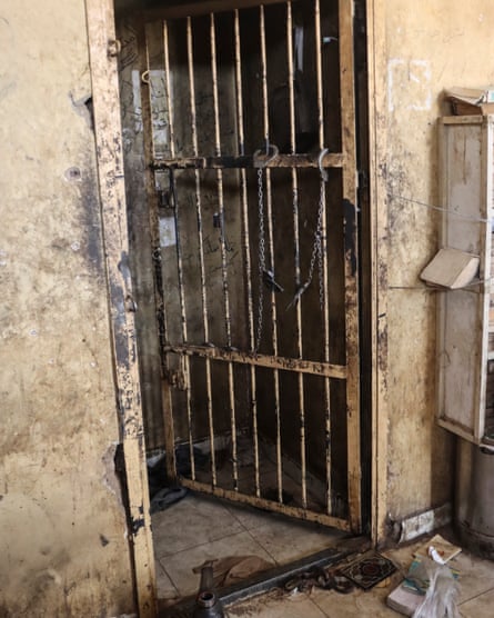 The entrance to what’s believed to be a torture chamber in the detention centre, with manacles attached to the bars.