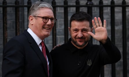 Keir Starmer meeting Volodymyr Zelenskyy in London on Saturday.