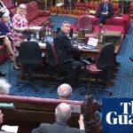 ‘Lords out, people in’: protesters interrupt proceedings in House of Lords