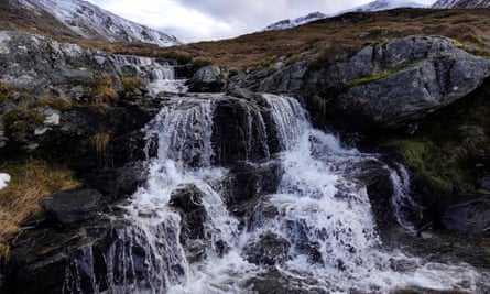 Waterfall cascading down rocks