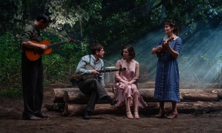 The Irish folk band in Sinners, with Jack O’Connell, second left.