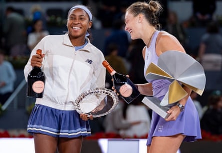Coco Gauff and Aryna Sabalenka after the match.